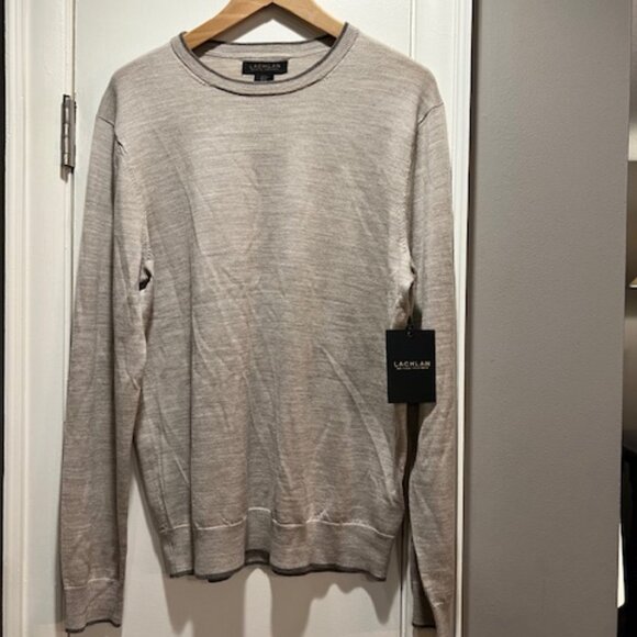 Lachlan 100% Merino Wool Knit Raglan Long Sleeve Sweater, NWT, Sz L - Picture 1 of 3